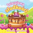 Kolorujemy słodkości 30 kartek superzabawy. Autor: prca zbiorowa. Dadada.pl Okładka książki Kolorujemy słodkości 30 kartek superzabawy