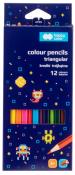 Opakowanie Kredki drewniane trójkątne Pixi Planet 12 kolorów