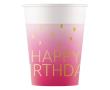 Opakowanie Kubeczki papierowe Pink Happy Birthday 200ml 8szt