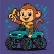Opakowanie Malowanie po numerach - Małpa w samochodzie Kids