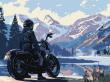 Opakowanie Malowanie po numerach -Motocyklista w górach 30x40