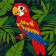 Opakowanie Malowanie po numerach - Wielobarwna papuga 25x25cm