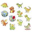 Opakowanie Naklejki papierowe na taśmie Dinozaury 500szt