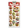 Opakowanie Naklejki puffy Christmas Owls