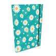 Opakowanie Notes A5 kratka z gumką Soft Touch Stokrotki na turkusie