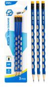 Opakowanie Ołówek z gumką HB heksagonalny 3szt