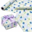 Opakowanie Papier ozdobny Niebieskie Kwiaty X-Strong 35cmx20m