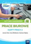 Pewny Start. Prace biurowe. Karty pracy 2. Autor: Joanna Hryń, Anna Minkiewicz, Krystyna Rapiej. Dadada.pl Okładka książki Pewny Start. Prace biurowe. Karty pracy 2