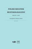 Okładka książki Polski Rocznik Muzykologiczny T.15 2017