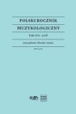 Okładka książki Polski Rocznik Muzykologiczny T.16 2018