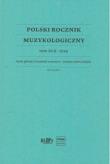 Okładka książki Polski Rocznik Muzykologiczny T.17 2019