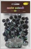 Opakowanie Pompony glitter czarne 15x25mm 30szt