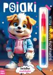 Okładka książki Psiaki. Gigantyczny neonowy mazak. Marker modułowy