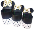 Opakowanie Pudełko Flower Box 3szt okrągłe Micky białe ROZETT