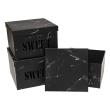 Opakowanie Pudełko Flower Box 3szt Sweet czarny ROZETTE