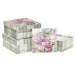Opakowanie Pudełko kwadrat 3szt kwiaty krata ROZETTE