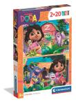 Opakowanie Puzzle 2x20 Super kolor Dora 24827