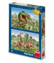 Opakowanie Puzzle 2x48 Walczące Dinozaury