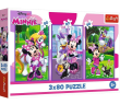 Opakowanie Puzzle 3x80 Minnie i przyjaciele TREFL