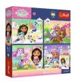 Opakowanie Puzzle 4w1 Koci Domek Gabi + plakat TREFL