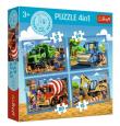 Opakowanie Puzzle 4w1 Pracowite popołudnie TREFL