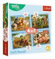 Opakowanie Puzzle 4w1 Rodzina Treflików Rodzinny spacer TREFL