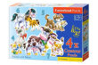 Okładka książki Puzzle x 4 - Zwierzęta i ich dzieci CASTOR