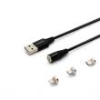 Okładka książki SAVIO KABEL MAGNETYCZNY USB - USB TYP C, MICRO I LIGHTNING, 2M, CZARNY CL-155