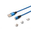 Okładka książki SAVIO KABEL MAGNETYCZNY USB - USB TYP C, MICRO I LIGHTNING, 2M, NIEBIESKI CL-157
