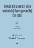 Okładka książki Słownik elit dawnych ziem wschodniej Rzeczypospolitej 1701–1900. Tom 1. Zeszyt 2