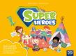 Super Heroes. Karty aktywności. Autor: Rebecca Adlard, Ewa Kołakowska. Dadada.pl Okładka książki Super Heroes. Karty aktywności