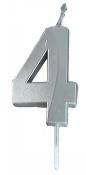Opakowanie Świeczka 4 srebrna 4,8cm PARTY GO