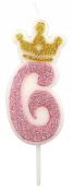 Opakowanie Świeczka 6 różowa 6,8cm PARTY GO