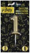Opakowanie Świeczka urodzinowa 1 Metaliczna złota
