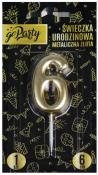 Opakowanie Świeczka urodzinowa 6 Metaliczna złota
