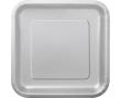 Opakowanie Talerzyki papierowe srebrne 23cm kwadratowe 14szt