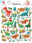 Opakowanie Tatuaże zmywalne dla dzieci Dinozaury XXL