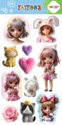 Opakowanie Tatuaże zmywalne KAWAII GIRLS 100x200mm Happy Color