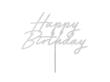 Opakowanie Topper na tort Happy Birthday srebrny 18x16,5cm