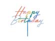 Opakowanie Topper na tort Happy Birthday tęczowy 18x16,5cm