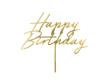 Opakowanie Topper na tort Happy Birthday złoty 18x16,5cm