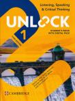 Unlock Level 1 Listening, Speaking and Critical Thinking Student's Book with Digital Pack. Autor: Jordan Nancy, Peterson Susan, Reid Andrew, White N.M., Sowton Chris. Dadada.pl Okładka książki Unlock Level 1 Listening, Speaking and Critical Thinking Student's Book with Digital Pack