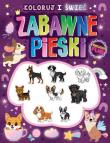 Okładka książki Zabawne pieski. Koloruj i świeć! (naklejki fluo świecące w ciemności!)