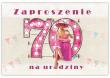 Opakowanie Zaproszenie Urodziny 70 (10szt)