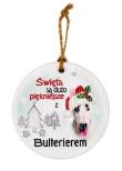 Opakowanie Zawieszka ceramiczna Boże Narodzenie Bulterier