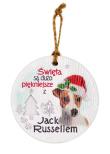 Opakowanie Zawieszka ceramiczna Boże Narodzenie Jack Russell