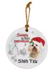 Opakowanie Zawieszka ceramiczna Boże Narodzenie Shih Tzu