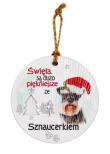 Opakowanie Zawieszka ceramiczna Boże Narodzenie Sznaucer