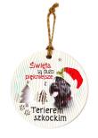 Opakowanie Zawieszka ceramiczna Boże Narodzenie Terier