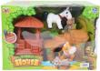 Opakowanie Zestaw 2 zwierząt z domkiem i drzewem